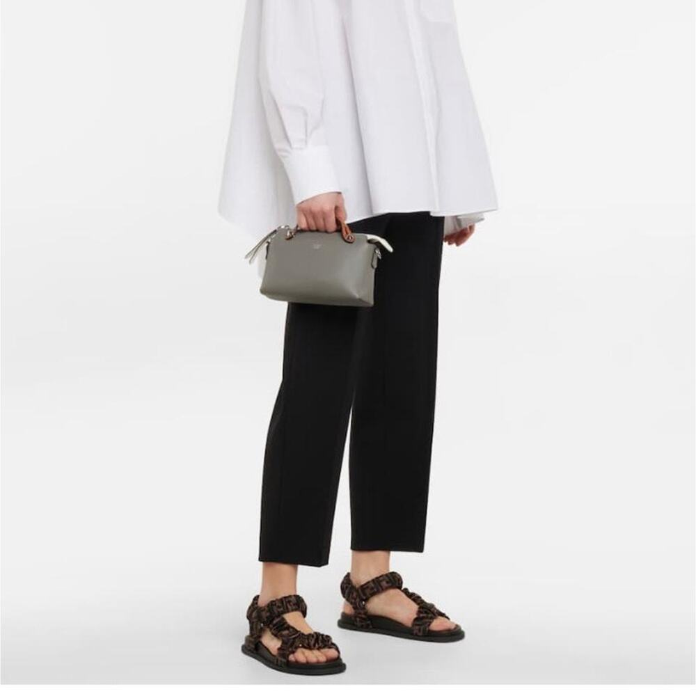 FENDI Feel FF logo ruched satin sandals - Picture 2 of 5